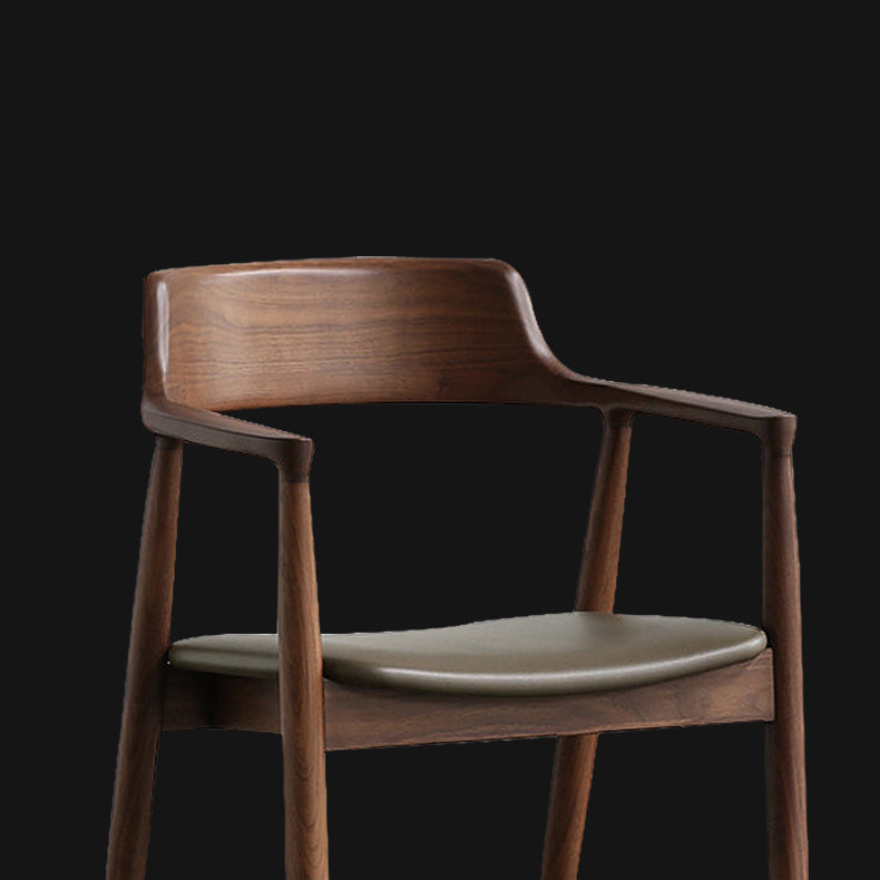 Fauteuil de salle à manger moderne de 22 pouces de large, dossier ouvert avec 4 pieds en bois pour un usage domestique