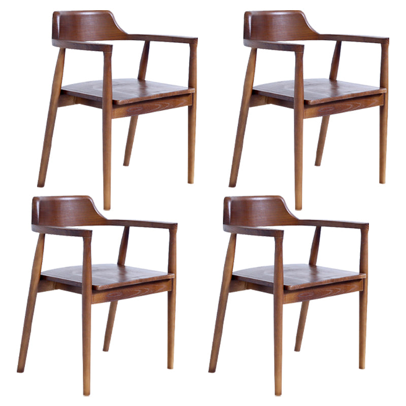 Fauteuil de salle à manger moderne de 22 pouces de large, dossier ouvert avec 4 pieds en bois pour un usage domestique