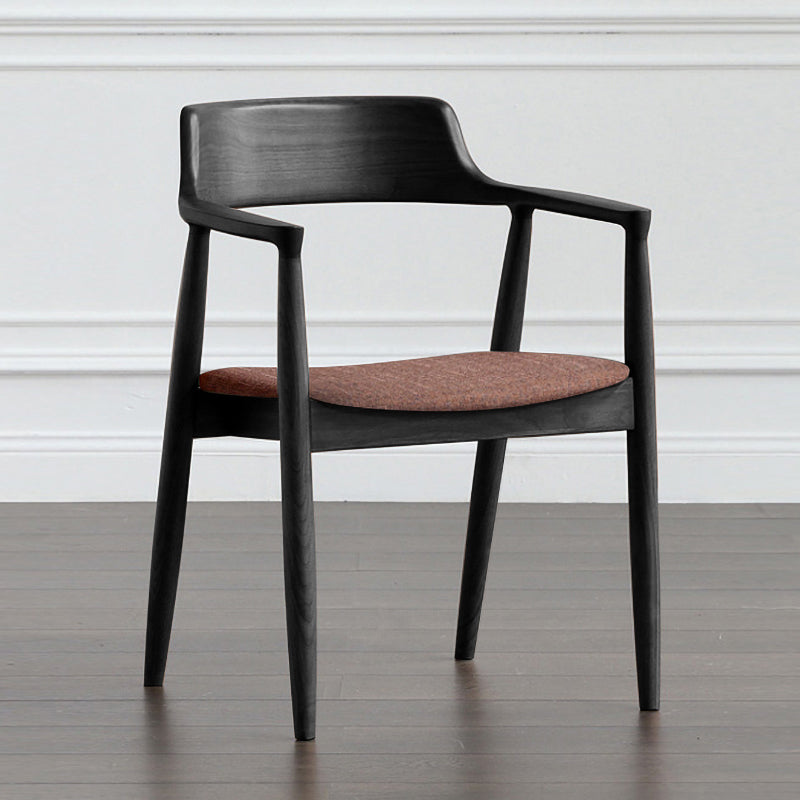 Fauteuil de salle à manger moderne de 22 pouces de large, dossier ouvert avec 4 pieds en bois pour un usage domestique