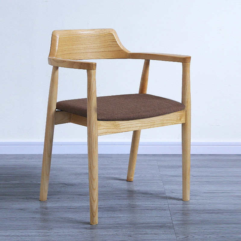 Fauteuil de salle à manger moderne de 22 pouces de large, dossier ouvert avec 4 pieds en bois pour un usage domestique