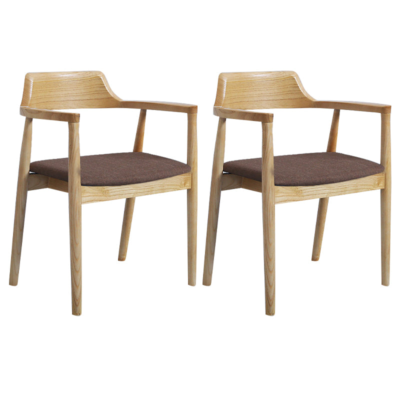 Fauteuil de salle à manger moderne de 22 pouces de large, dossier ouvert avec 4 pieds en bois pour un usage domestique