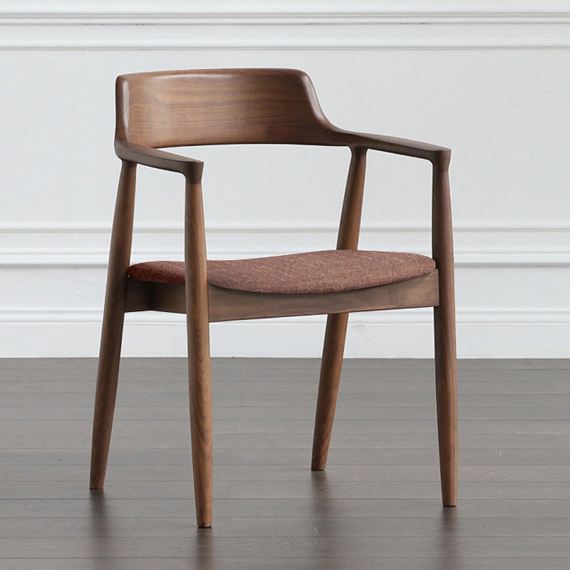 Fauteuil de salle à manger moderne de 22 pouces de large, dossier ouvert avec 4 pieds en bois pour un usage domestique