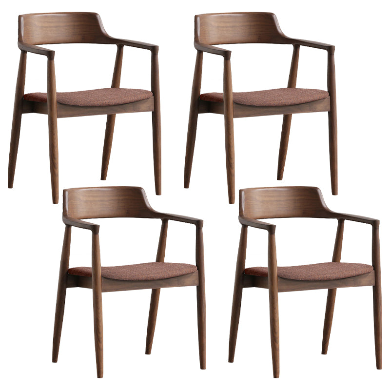 Fauteuil de salle à manger moderne de 22 pouces de large, dossier ouvert avec 4 pieds en bois pour un usage domestique