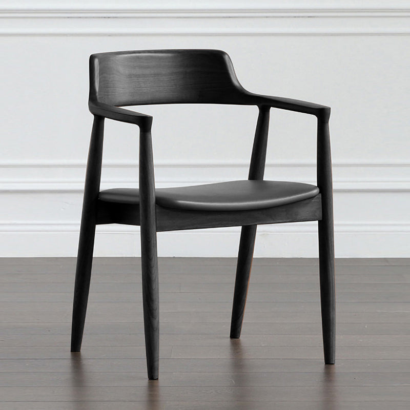 Fauteuil de salle à manger moderne de 22 pouces de large, dossier ouvert avec 4 pieds en bois pour un usage domestique