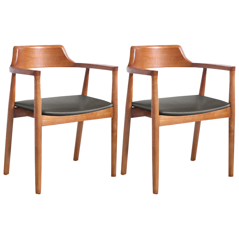 Fauteuil de salle à manger moderne de 22 pouces de large, dossier ouvert avec 4 pieds en bois pour un usage domestique