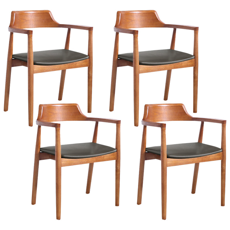 Fauteuil de salle à manger moderne de 22 pouces de large, dossier ouvert avec 4 pieds en bois pour un usage domestique