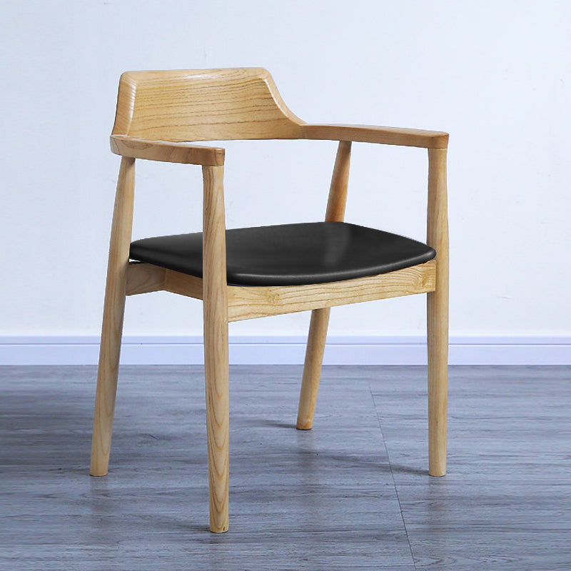 Fauteuil de salle à manger moderne de 22 pouces de large, dossier ouvert avec 4 pieds en bois pour un usage domestique