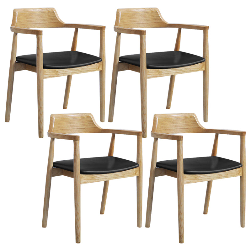 Fauteuil de salle à manger moderne de 22 pouces de large, dossier ouvert avec 4 pieds en bois pour un usage domestique