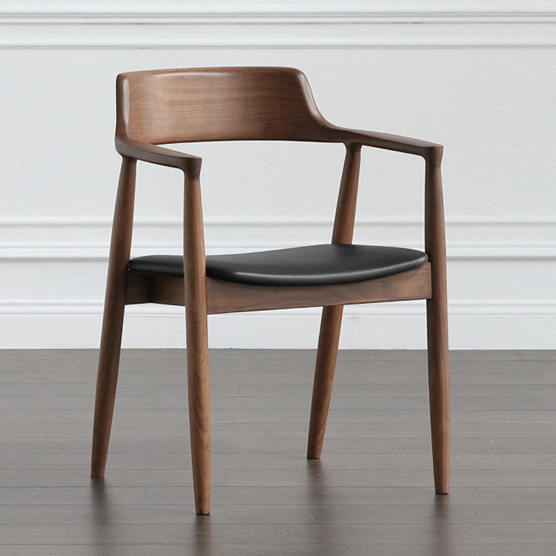 Fauteuil de salle à manger moderne de 22 pouces de large, dossier ouvert avec 4 pieds en bois pour un usage domestique