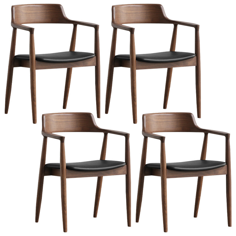 Fauteuil de salle à manger moderne de 22 pouces de large, dossier ouvert avec 4 pieds en bois pour un usage domestique
