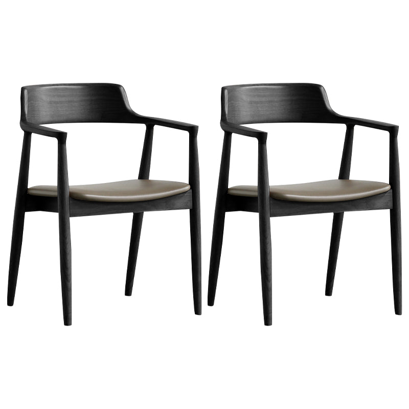 Fauteuil de salle à manger moderne de 22 pouces de large, dossier ouvert avec 4 pieds en bois pour un usage domestique