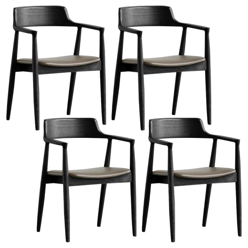 Fauteuil de salle à manger moderne de 22 pouces de large, dossier ouvert avec 4 pieds en bois pour un usage domestique