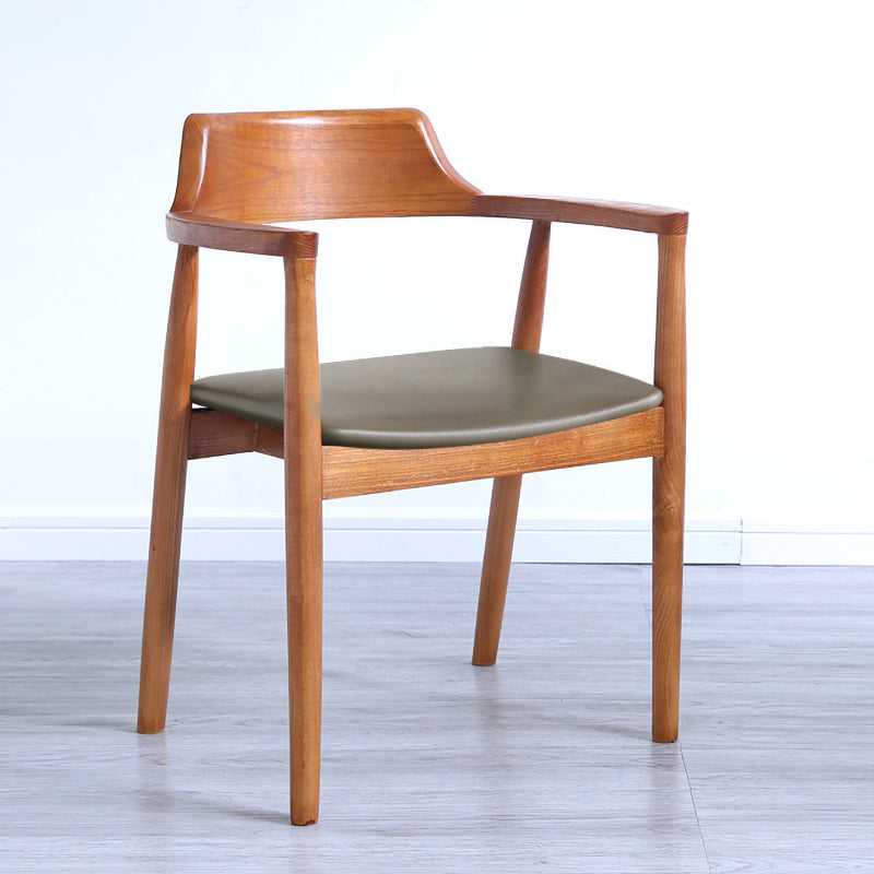 Fauteuil de salle à manger moderne de 22 pouces de large, dossier ouvert avec 4 pieds en bois pour un usage domestique