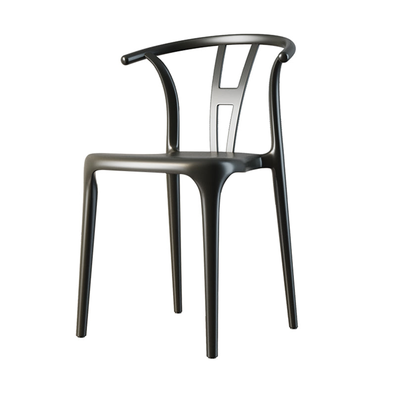 Chaise de salle à manger en plastique de style contemporain, chaise à dossier Wishbone pour cuisine