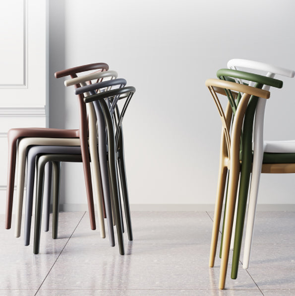 Chaise de salle à manger en plastique de style contemporain, chaise à dossier Wishbone pour cuisine