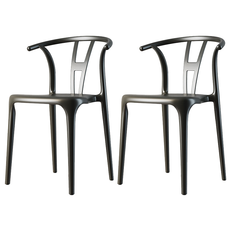 Chaise de salle à manger en plastique de style contemporain, chaise à dossier Wishbone pour cuisine