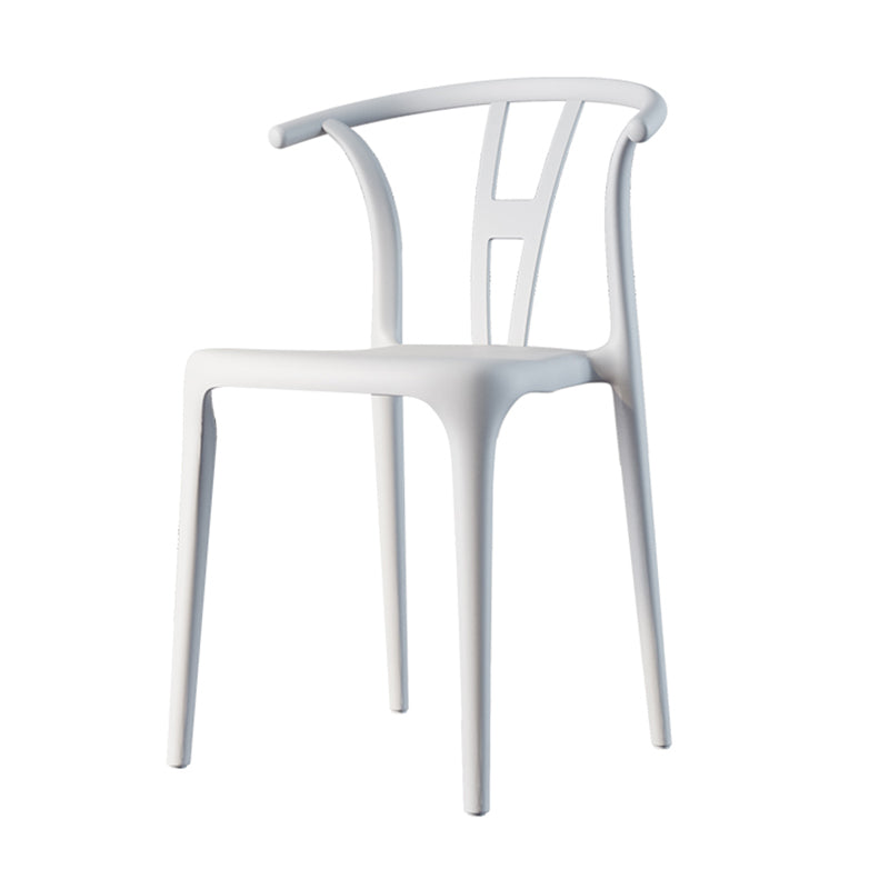 Chaise de salle à manger en plastique de style contemporain, chaise à dossier Wishbone pour cuisine