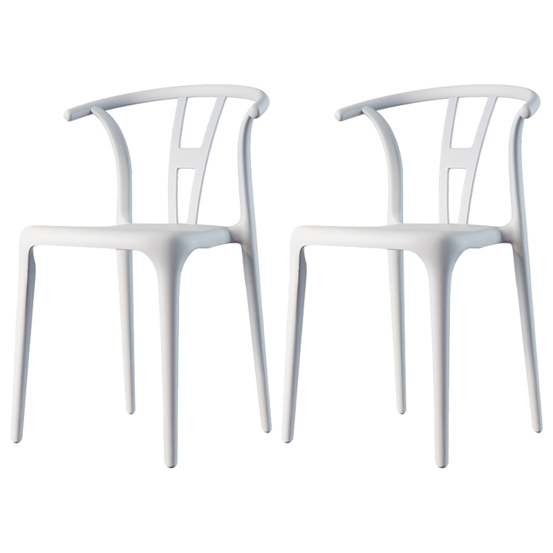Chaise de salle à manger en plastique de style contemporain, chaise à dossier Wishbone pour cuisine