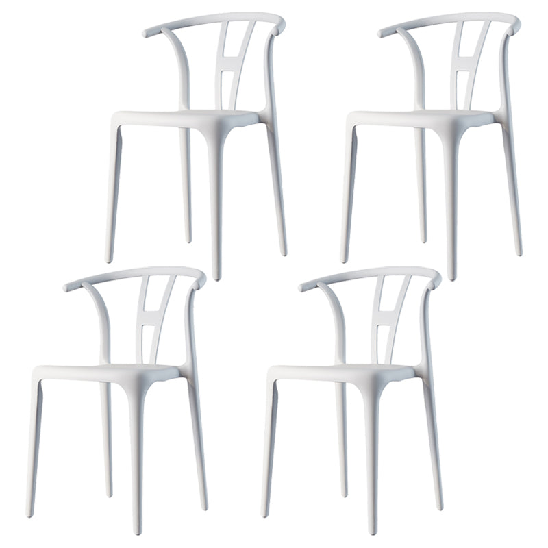 Chaise de salle à manger en plastique de style contemporain, chaise à dossier Wishbone pour cuisine