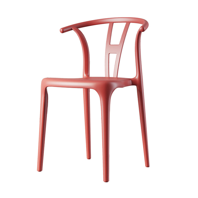 Chaise de salle à manger en plastique de style contemporain, chaise à dossier Wishbone pour cuisine