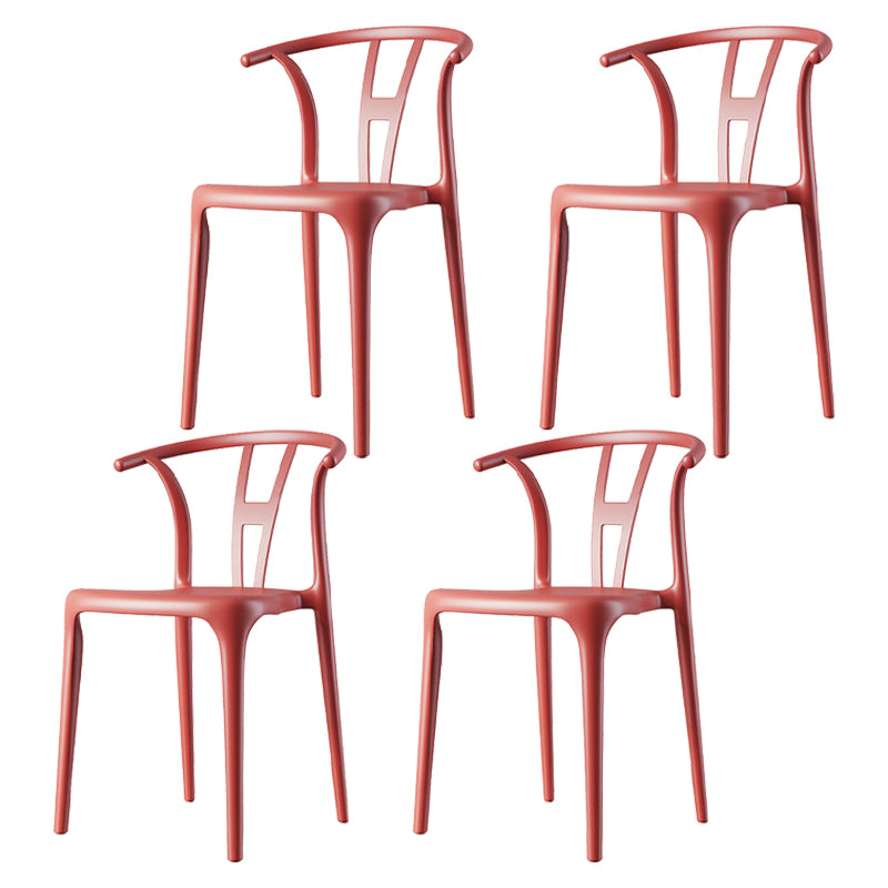Chaise de salle à manger en plastique de style contemporain, chaise à dossier Wishbone pour cuisine