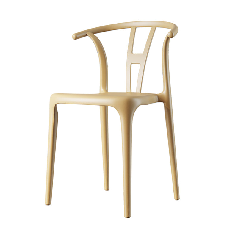 Chaise de salle à manger en plastique de style contemporain, chaise à dossier Wishbone pour cuisine