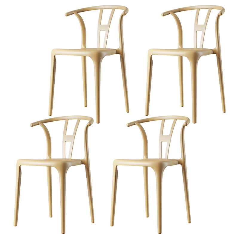 Chaise de salle à manger en plastique de style contemporain, chaise à dossier Wishbone pour cuisine
