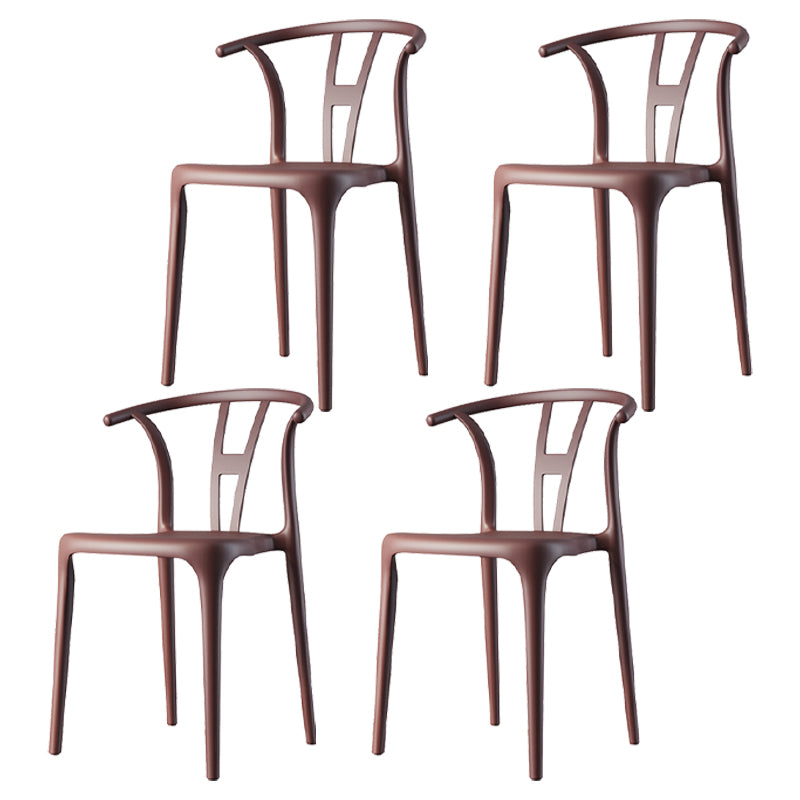 Chaise de salle à manger en plastique de style contemporain, chaise à dossier Wishbone pour cuisine
