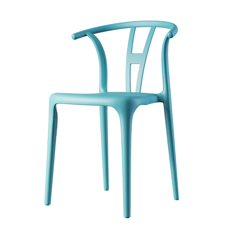 Chaise de salle à manger en plastique de style contemporain, chaise à dossier Wishbone pour cuisine