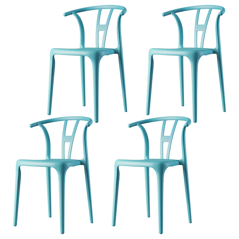 Chaise de salle à manger en plastique de style contemporain, chaise à dossier Wishbone pour cuisine