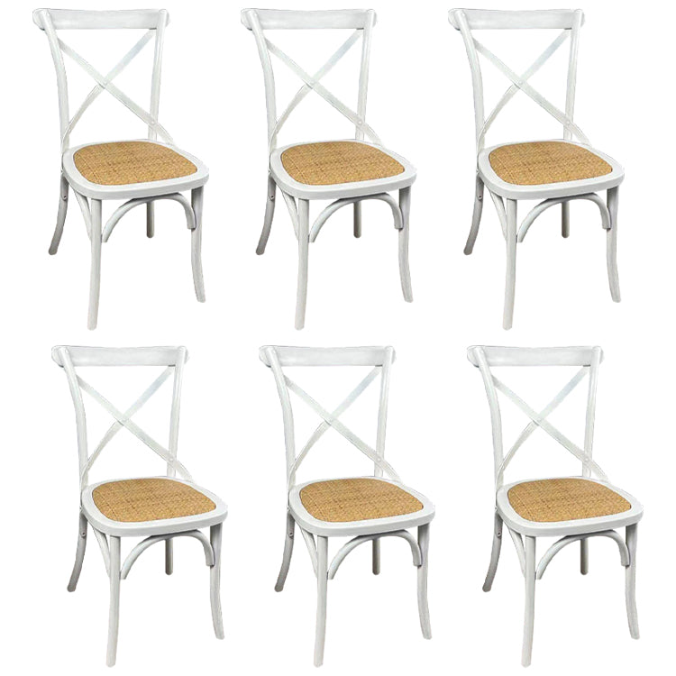 Wooden Contemporary Indoor Dining Side Chair Stackable Cross Back Chair