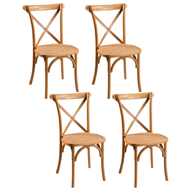 Wooden Contemporary Indoor Dining Side Chair Stackable Cross Back Chair