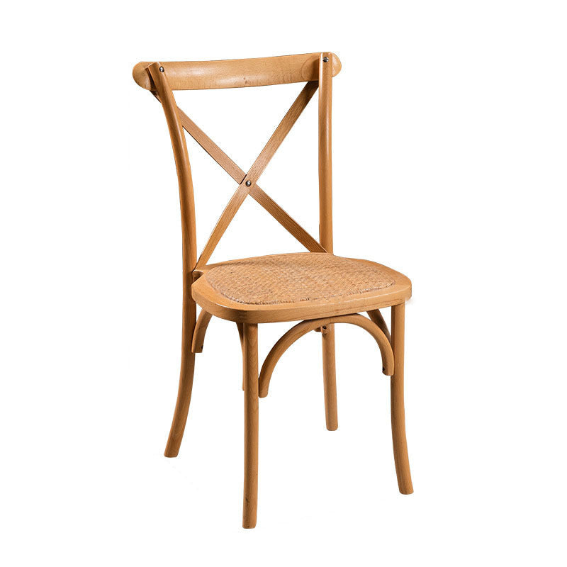 Wooden Contemporary Indoor Dining Side Chair Stackable Cross Back Chair