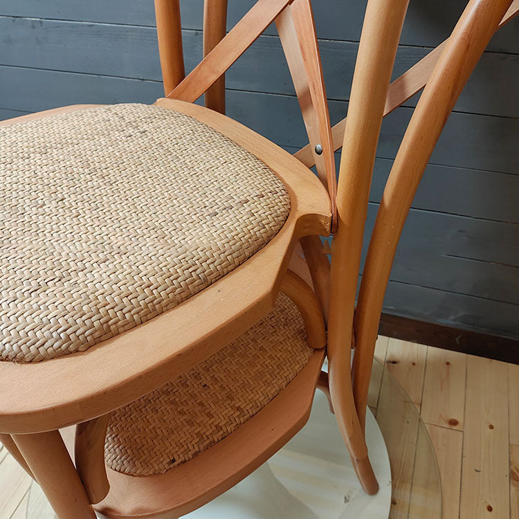 Wooden Contemporary Indoor Dining Side Chair Stackable Cross Back Chair