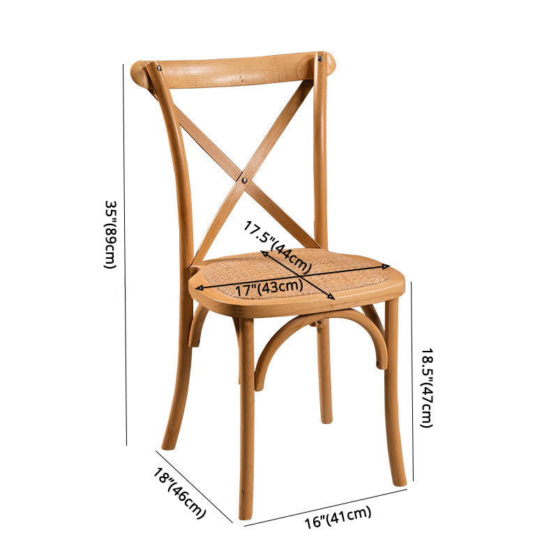 Wooden Contemporary Indoor Dining Side Chair Stackable Cross Back Chair