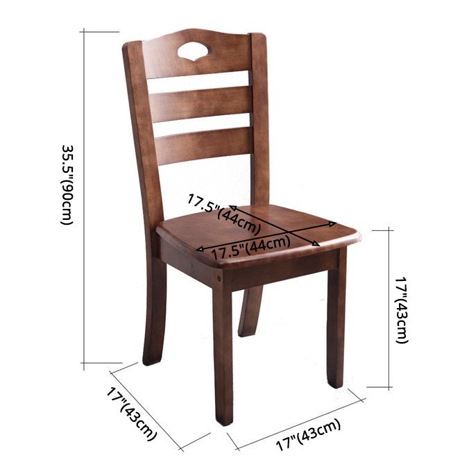Chaise latérale de salle à manger intérieure traditionnelle en bois, chaise latérale de salle à manger à dossier en échelle
