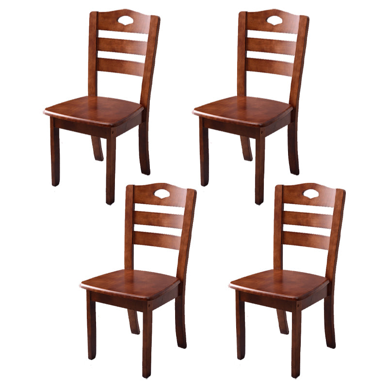 Chaise latérale de salle à manger intérieure traditionnelle en bois, chaise latérale de salle à manger à dossier en échelle