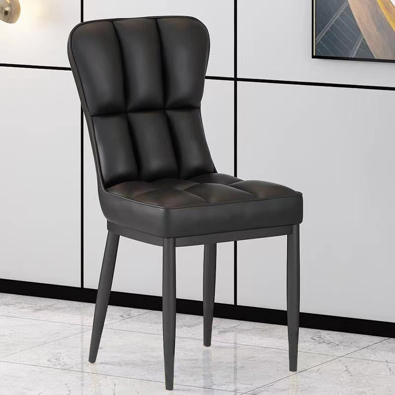 Chaise d'appoint de salle à manger moderne en métal, avec coussin de couleur, chaises Parsons pour la maison