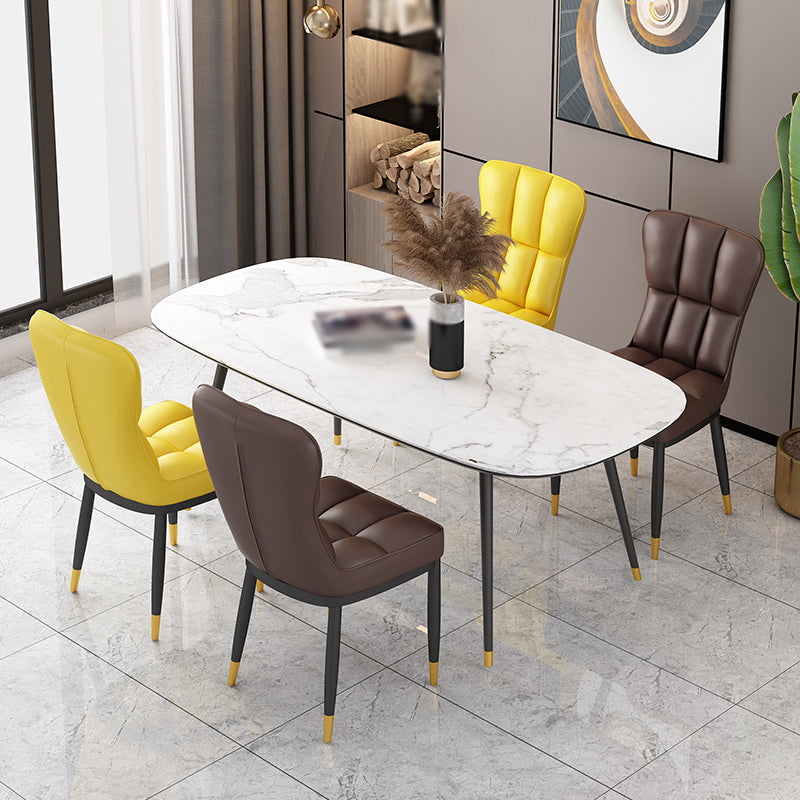 Chaise d'appoint de salle à manger moderne en métal, avec coussin de couleur, chaises Parsons pour la maison