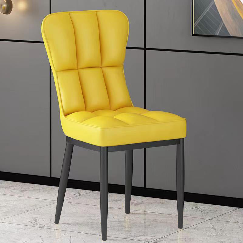 Chaise d'appoint de salle à manger moderne en métal, avec coussin de couleur, chaises Parsons pour la maison