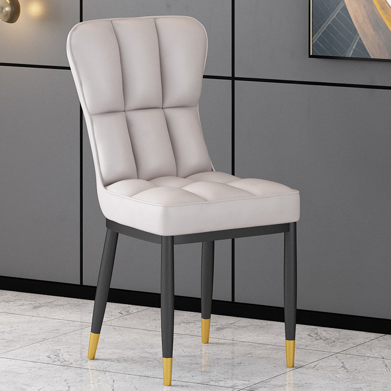 Chaise d'appoint de salle à manger moderne en métal, avec coussin de couleur, chaises Parsons pour la maison