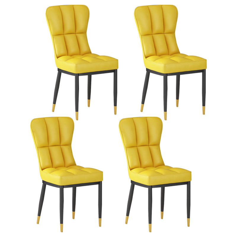 Chaise d'appoint de salle à manger moderne en métal, avec coussin de couleur, chaises Parsons pour la maison