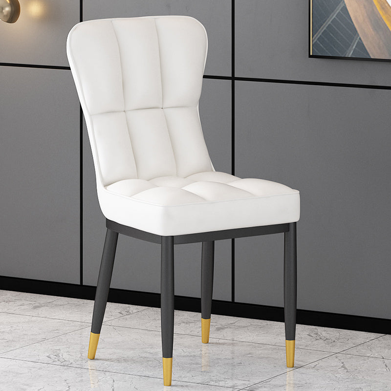 Chaise d'appoint de salle à manger moderne en métal, avec coussin de couleur, chaises Parsons pour la maison