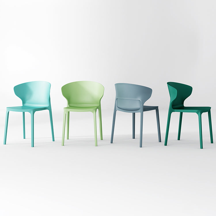 Modern Plastic Indoor Chair 35"H Wingback Side Dining Chair for Restaurant