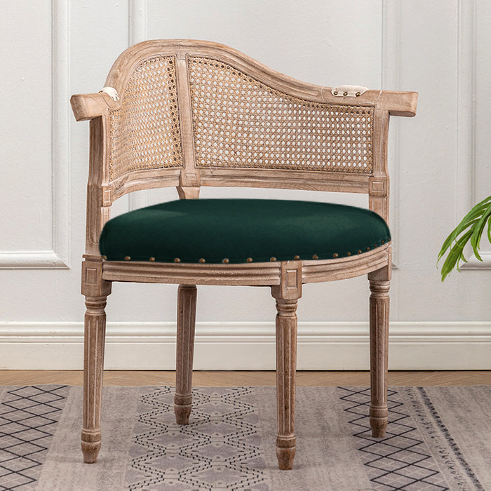Chaise de salle à manger de style campagnard en bois massif, finition mate, fauteuil de salle à manger à dossier ouvert