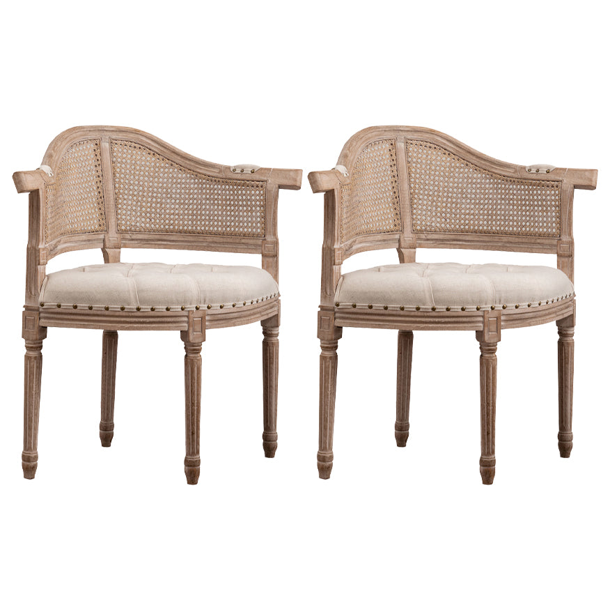 Chaise de salle à manger de style campagnard en bois massif, finition mate, fauteuil de salle à manger à dossier ouvert