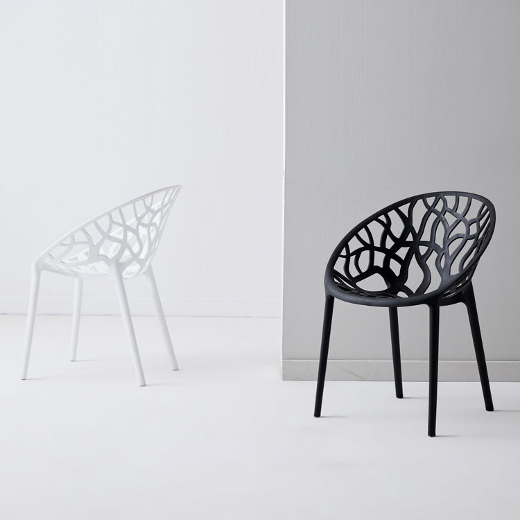 Scandinavian Plastic Dining Chair Cross Back Side Chair with 4 Legs for Home Use