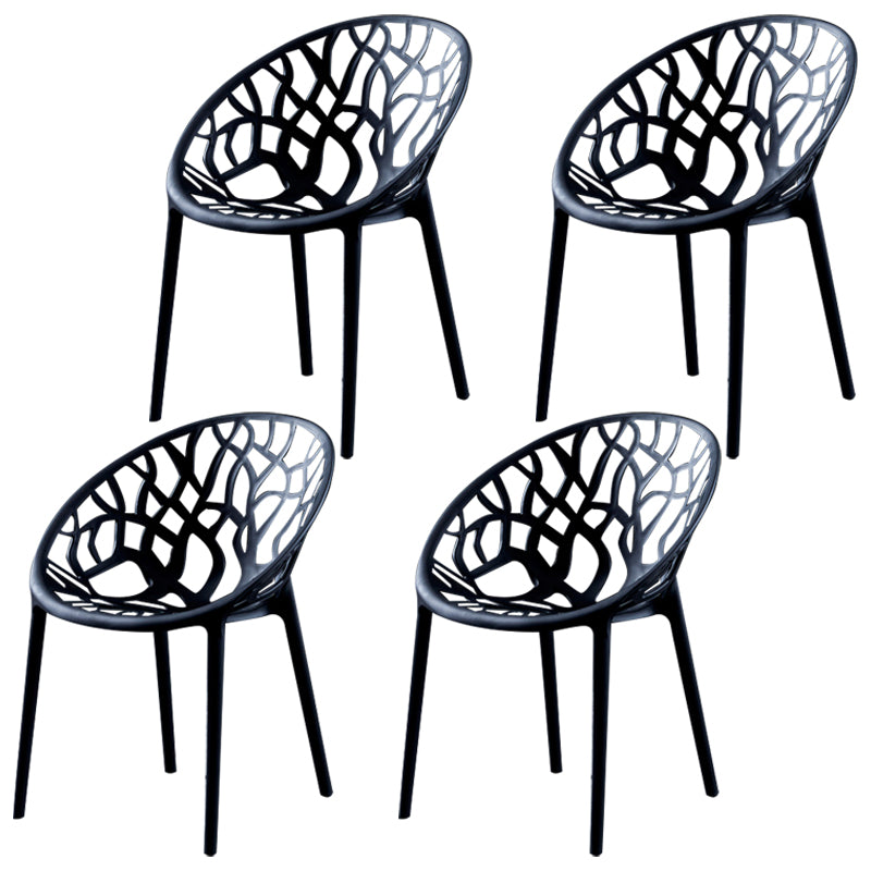 Scandinavian Plastic Dining Chair Cross Back Side Chair with 4 Legs for Home Use