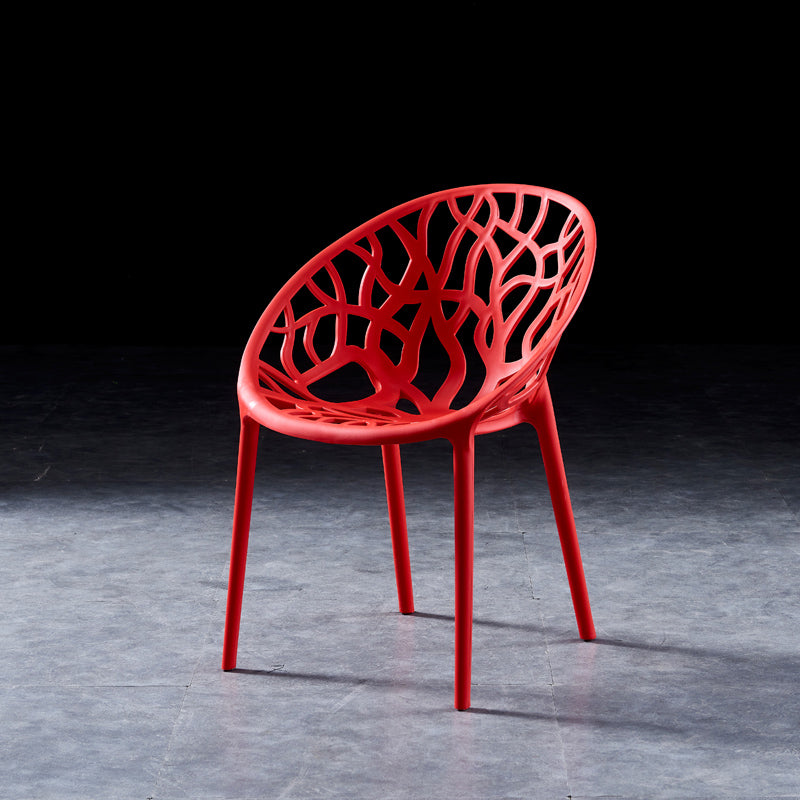 Scandinavian Plastic Dining Chair Cross Back Side Chair with 4 Legs for Home Use