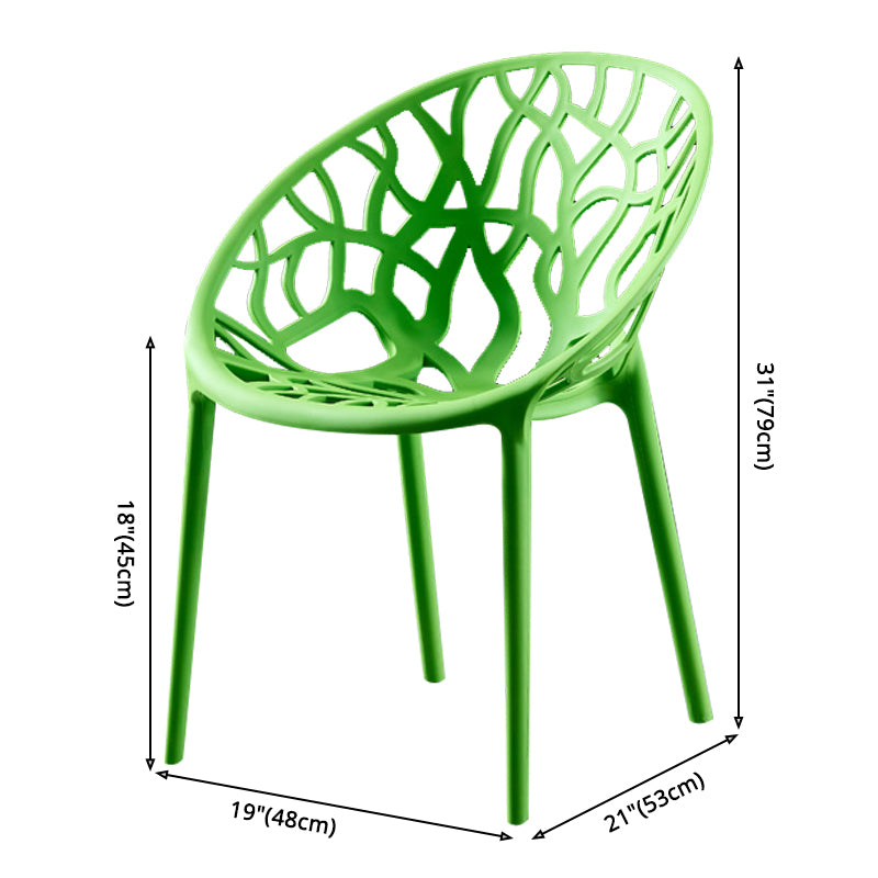 Scandinavian Plastic Dining Chair Cross Back Side Chair with 4 Legs for Home Use